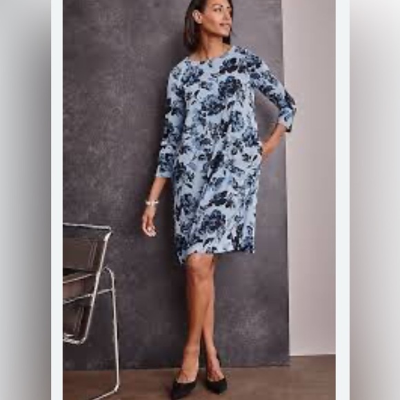 J Jill Petite Swing Dress Scoop Neck 3/4 Sleeves Wearever Women’s Plus xLP - Picture 8 of 11